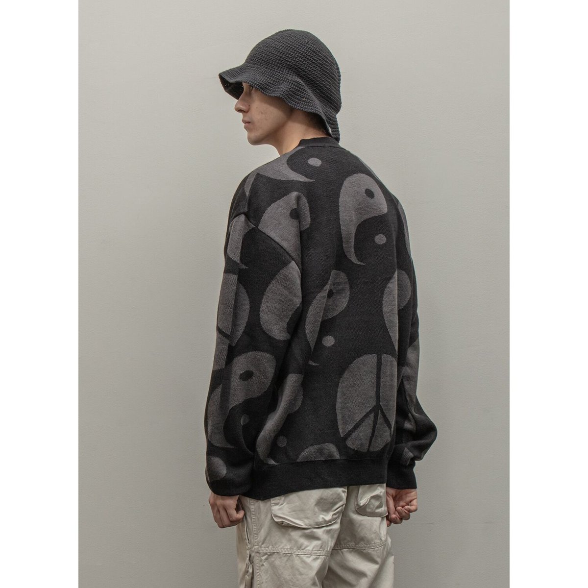 BAL / JACQUARD RAMIE CARDIGAN / BLACK | Sophomore