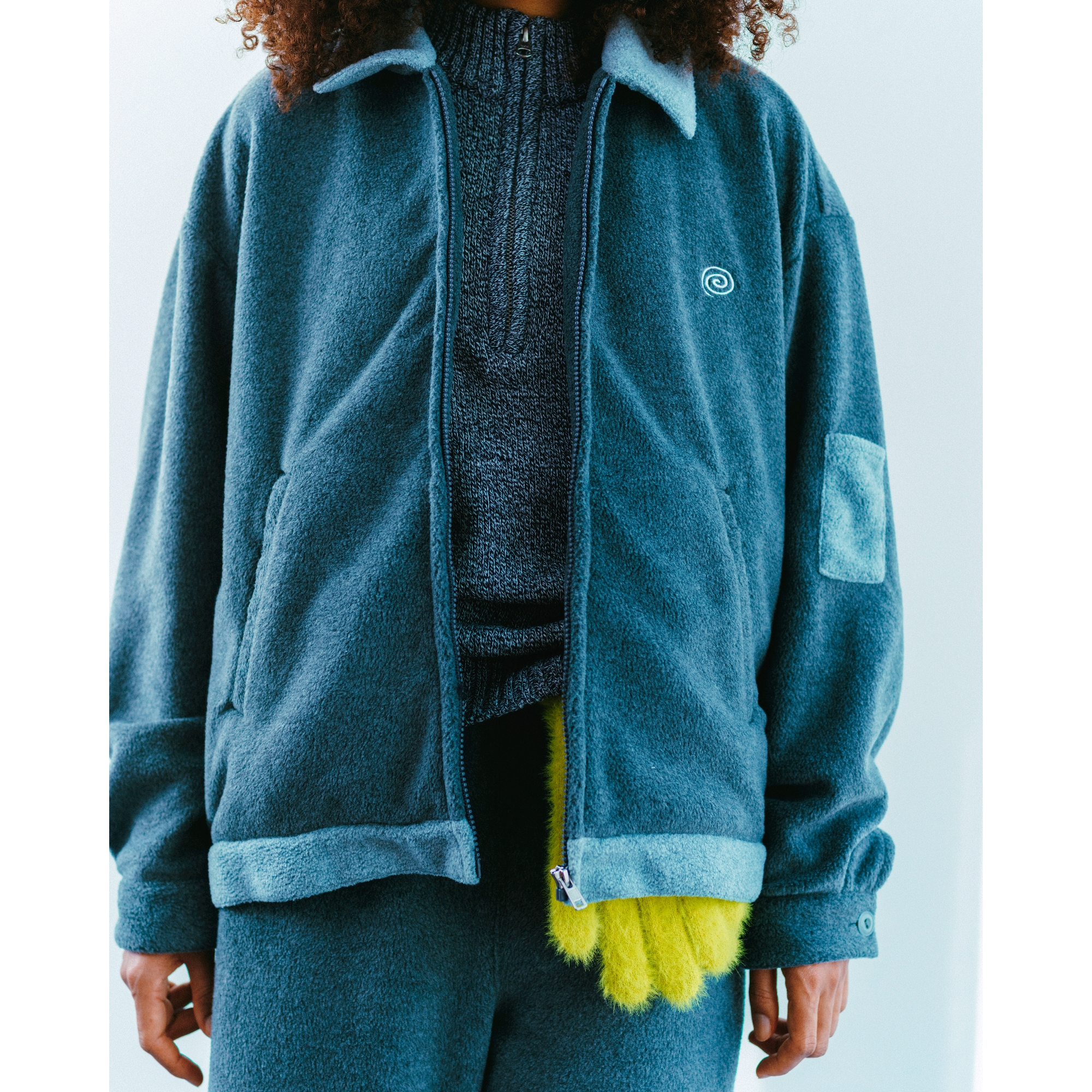 SOL soonerorlater / FLEECE WORK JACKET / NAVY |