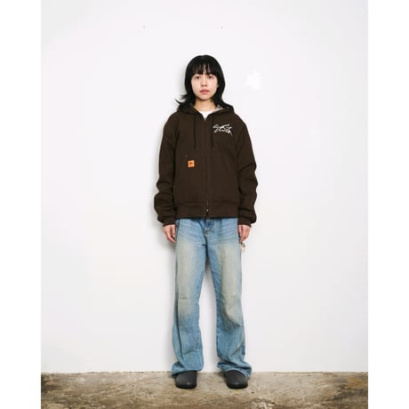 SPECIAL GUEST K.K. / DUCK CANVAS & THERMAL HOODED REVERSIBLE JACKET / BROWN
