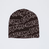 FUCKING AWESOME / FA STAMP REPEAT SKULLY BEANIE / BLACK / GREY