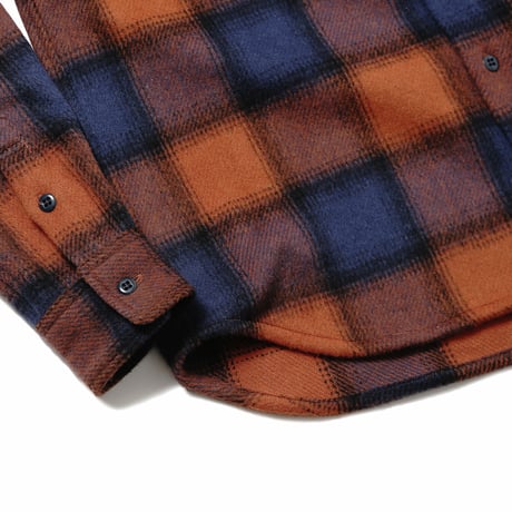 HOMBRE NINO / WOOL PLAID SHIRT / ORANGE NAVY
