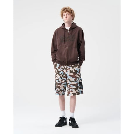 BoTT / WASHED SCRIPT LOGO ZIP HOODIE / WASHED BROWN