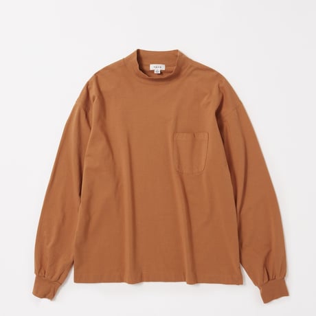 tone / SUVIN COTTON L/S T SHIRT (MOCK NECK) / DEEP ORANGE