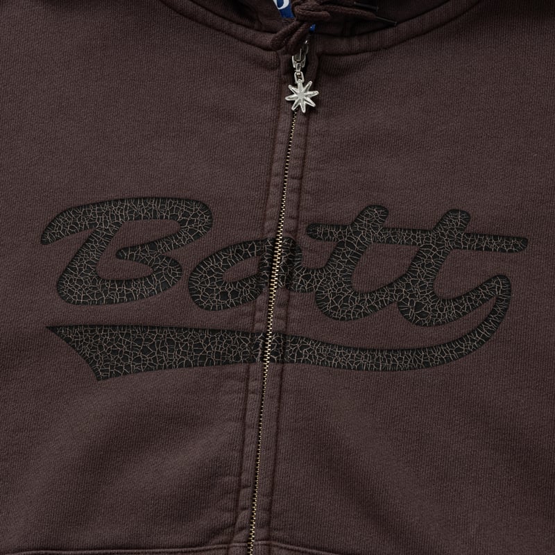 BoTT / WASHED SCRIPT LOGO ZIP HOODIE / WASHED B