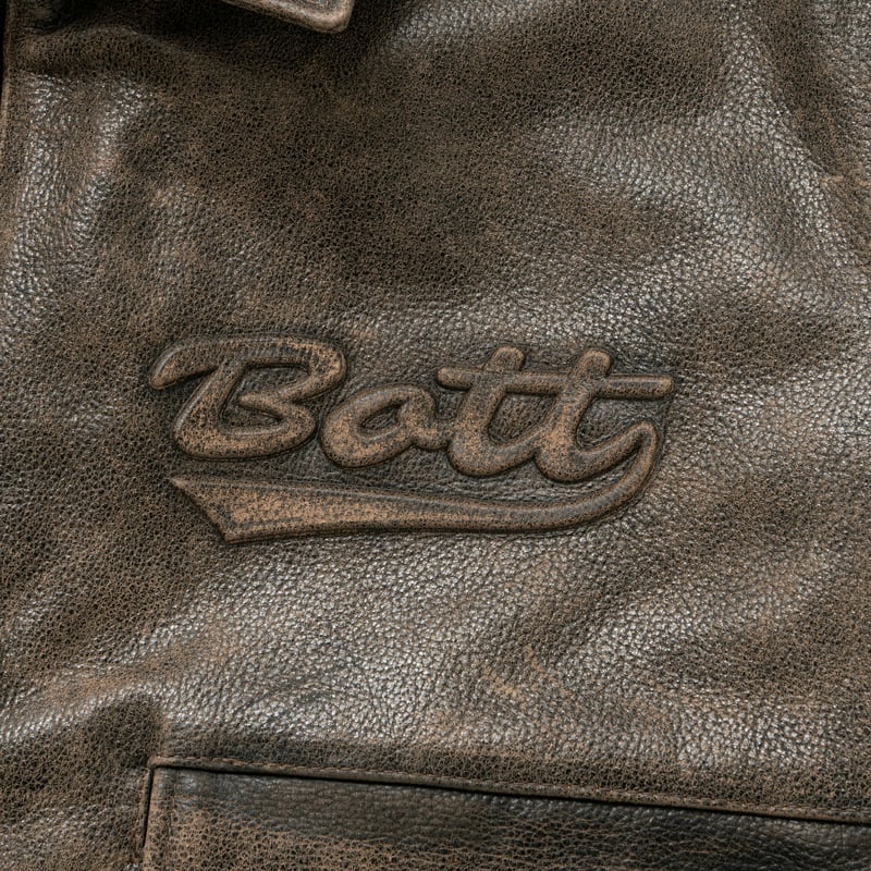 BoTT / SCRIPT LOGO CRACKED LEATHER JACKET / BRO