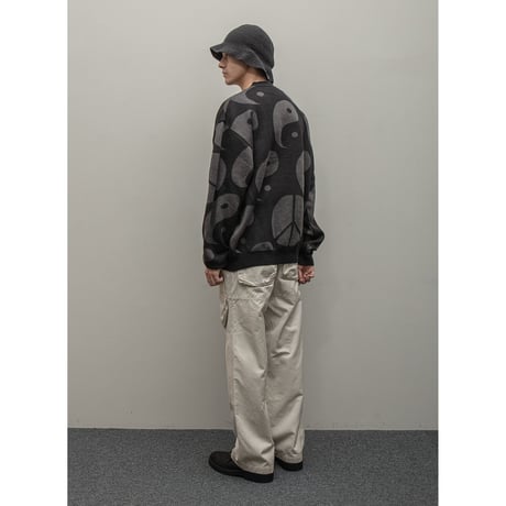 BAL / JACQUARD RAMIE CARDIGAN / BLACK