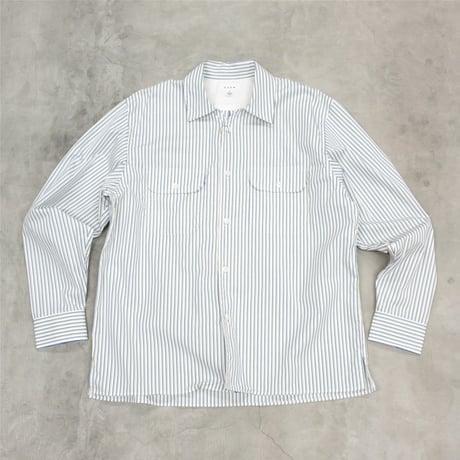 tone / SLIT COLLAR SHIRT / WHITE STRIPE