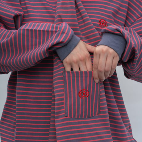 SOL soonerorlater / BORDER SCARF / GRAY & RED