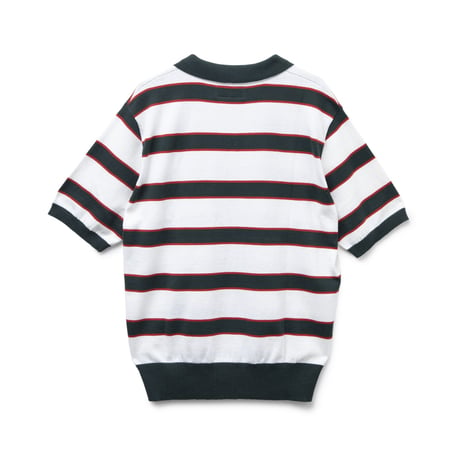 BoTT / BORDER S/SL KNIT POLO / WHITE