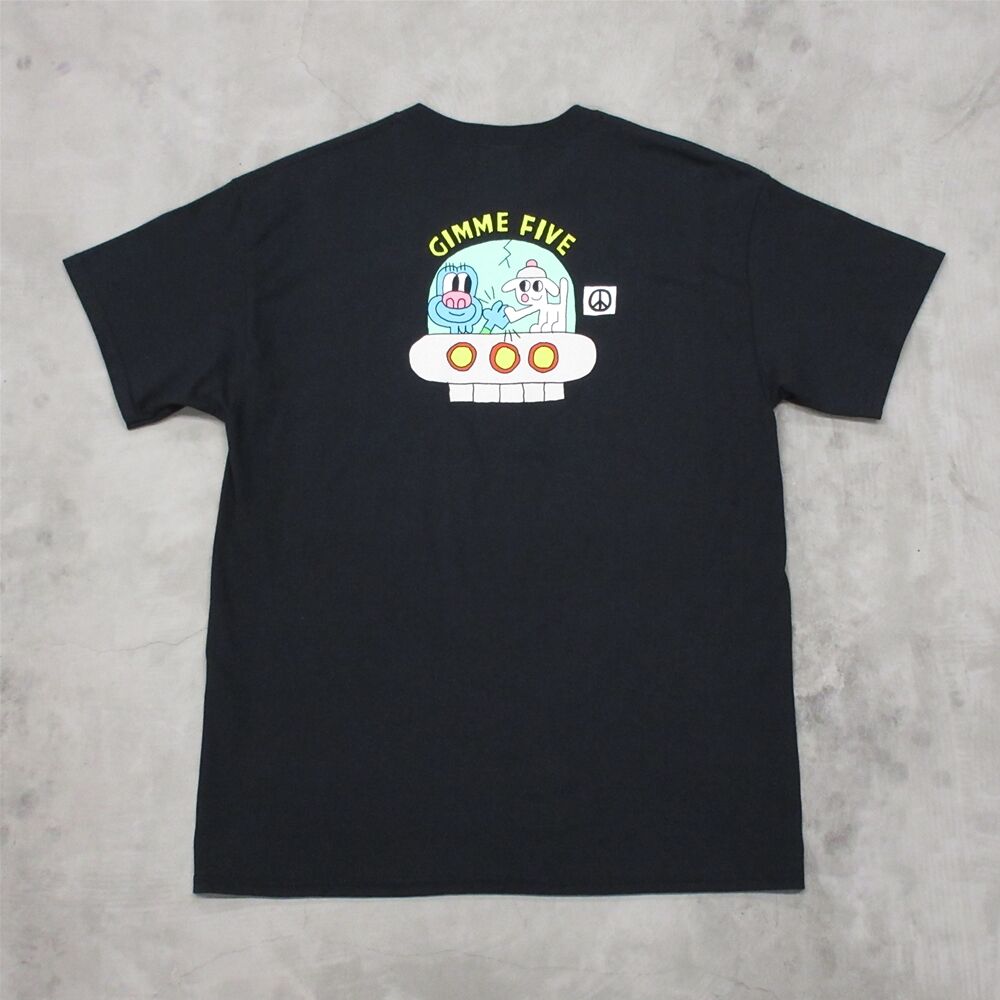 GIMME FIVE x TIM COMIX / SPACE SHIP TEE / BLACK