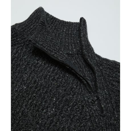 BAL / DIAGONAL ZIP  JACQUARD  SWEATER / NATURAL