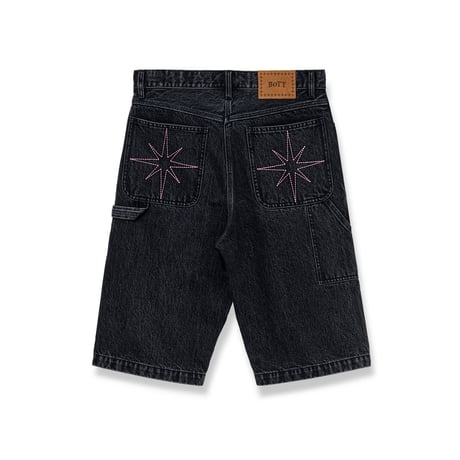 BoTT / SPARKLE DENIM PAINTER SHORT / WASHED BLACK