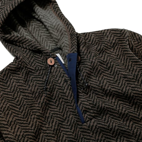 HOMBRE NINO / FLEECE HOODED PULL OVER / BROWN