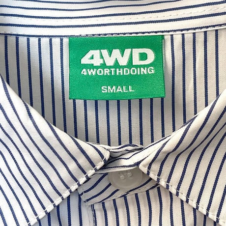 4WD  (4 WORTH DOING) / STRIPE CONTRAST BUTTON DOWN / NAVY/BLACK