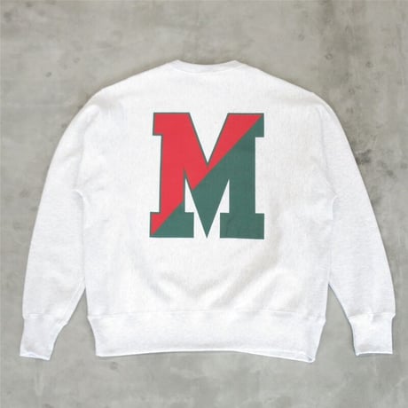 M.V.P. / COLLEGE M LOGO CREW SWEAT / SILVER GRAY