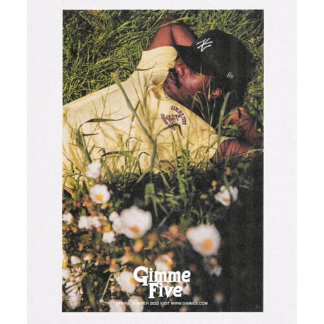 GIMME FIVE / GROVER TEE / BLUE coloured dyed Tee/BLACK
