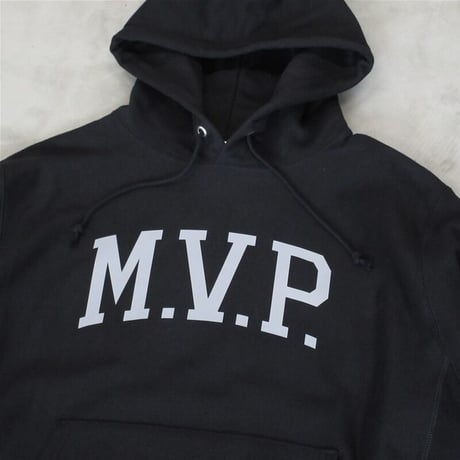M.V.P. / REFLECTIVE M.V.P. LOGO HOOD SWEAT / BLACK