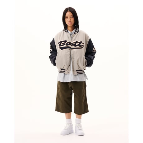 BoTT / NYLON VARSITY JACKET / GREY