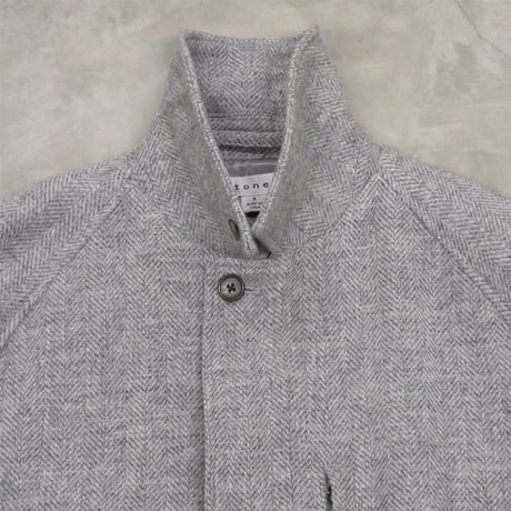 tone / WIDE BAL COLLAR COAT / HERRINGBONE