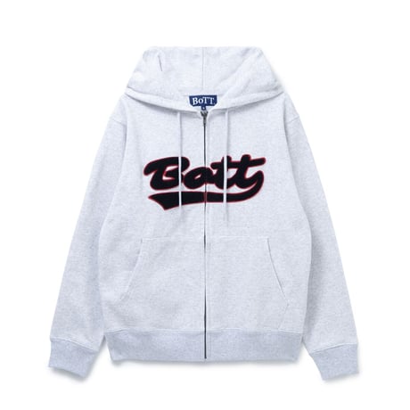 BoTT / SCRIPT LOGO ZIP HOODIE / ASH