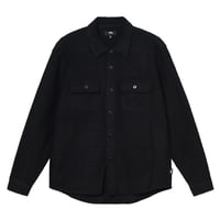 STUSSY / TEXTURED WOOL CPO LS SHIRT / BLACK