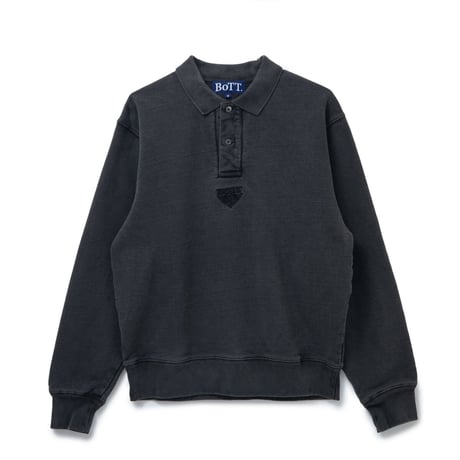 BoTT / PIGMENT DYE SWEAT POLO / BLACK
