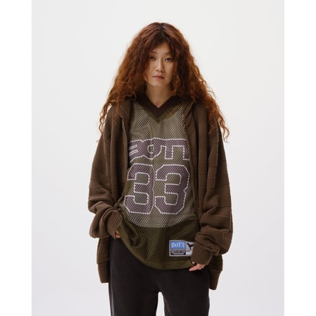 BoTT / KNIT ZIP HOODIE / BROWN