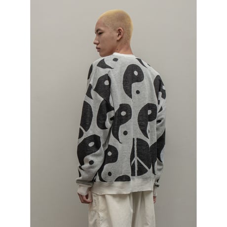 BAL / JACQUARD RAMIE CARDIGAN / WHITE