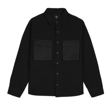 BRAIN DEAD / CPO REVERSE FRENCH TERRY SHIRT / WASHED BLACK