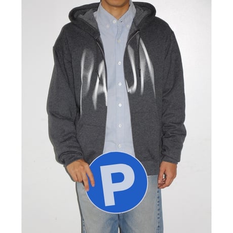 PAJA STUDIO / MATION LOGO ZIP-UP HOODIE / HEATHER GRAY