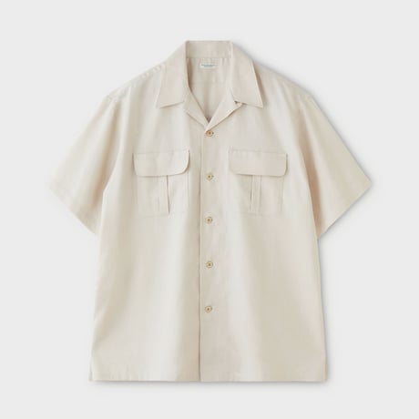 PHIGVEL MAKERS & Co. / SAFARI OPEN COLLAR SS SHIRT / IVORY