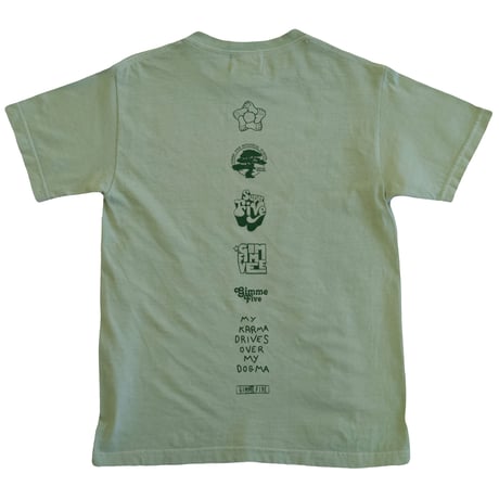 GIMME FIVE / FREEDOM RIDER TEE / GREEN TEA coloured dyed Tee/GREEN