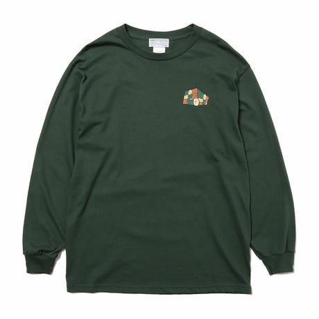 HOMBRE NINO / L/S PRINT TEE (DEADKEBAB RUBIKCUBE) / F GREEN