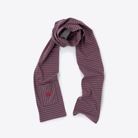 SOL soonerorlater / BORDER SCARF / GRAY & RED