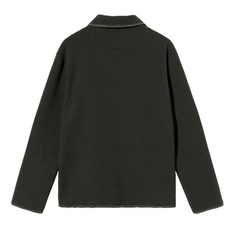 STUSSY / WOODSY BLANKET STITCH FLEECE / CHARCOAL