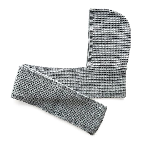 COMFORTABLE REASON / WAFFLE HOOD SCARF / GREY