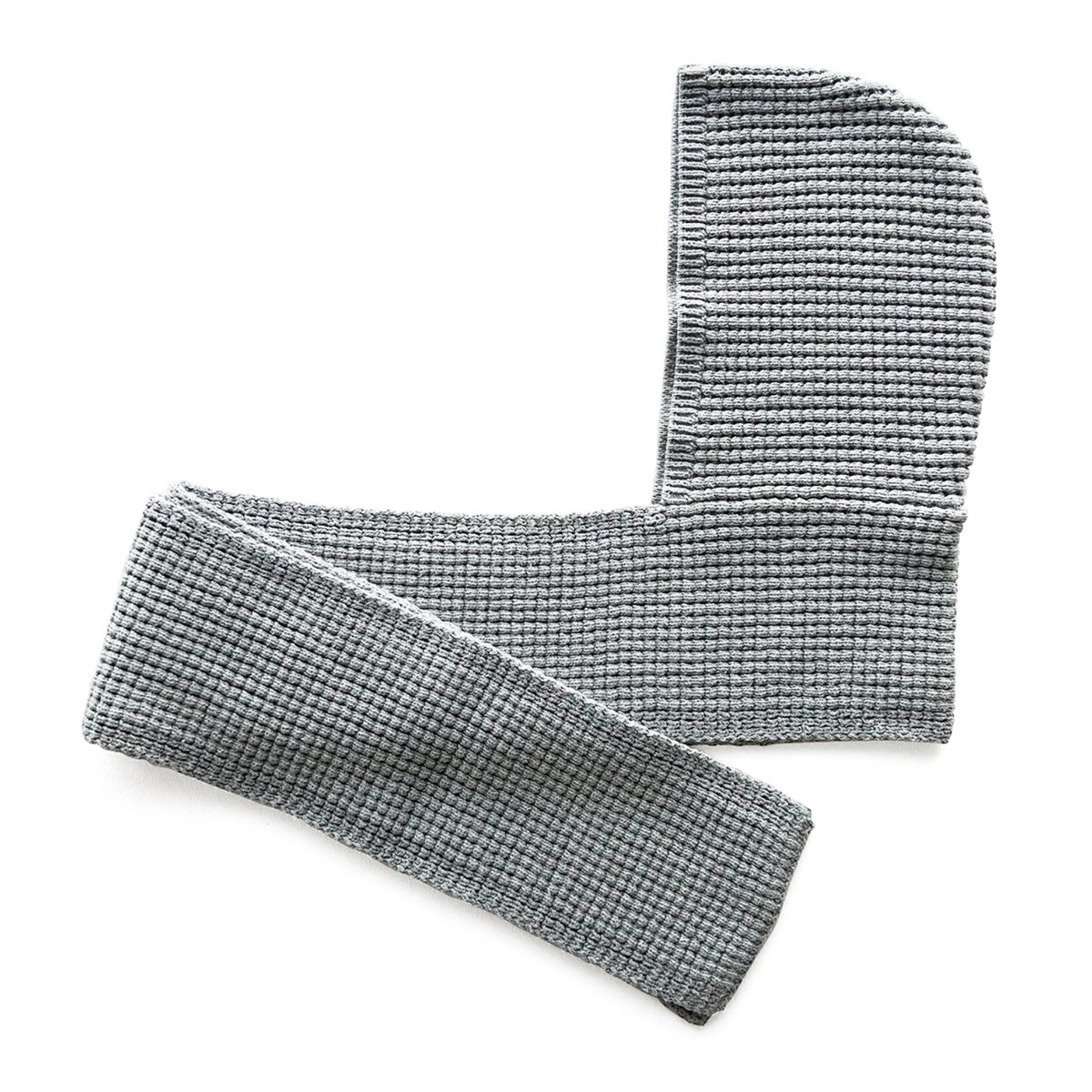 COMFORTABLE REASON / WAFFLE HOOD SCARF / GREY |