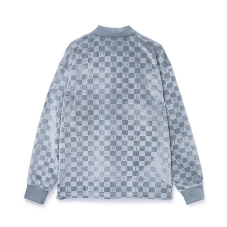 BoTT / CHECKERBOARD VELOUR POLO / LIGHT BLUE