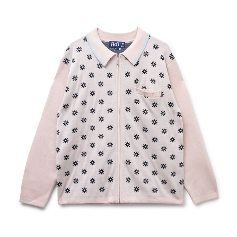トップス bott Creativity Jacquard Knit Polo BoTT / CREATIVITY JACQUARD KINT POLO / PINK | S