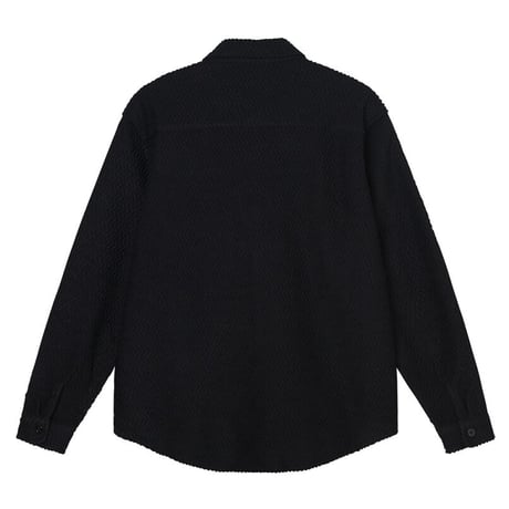 STUSSY / TEXTURED WOOL CPO LS SHIRT / BLACK