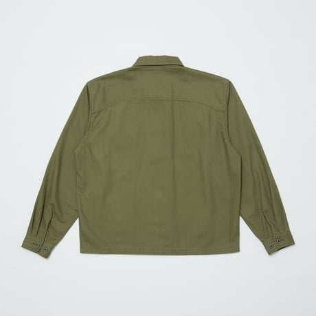 BAL / CREW HERRINGBONE OVER SHIRT / ARMY GREEN