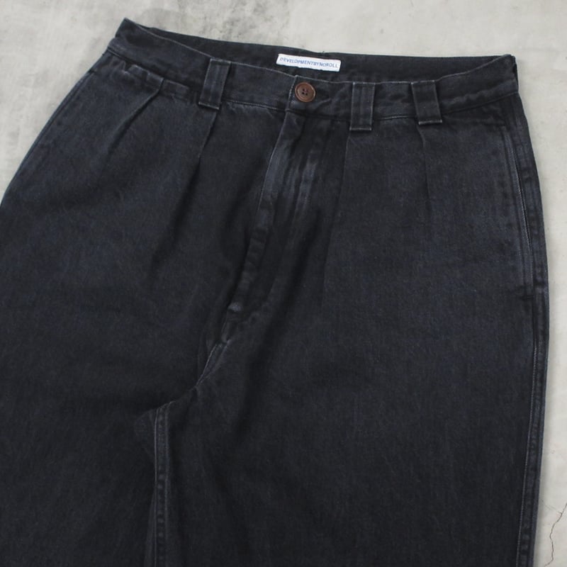 NOROLL / THICK WALK PANTS / BLACK DENIM | Sopho