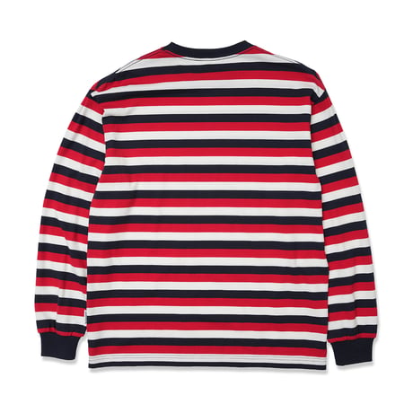 SARCASTIC / BILLY STRIPE LONG SLEEVE TEE / RED