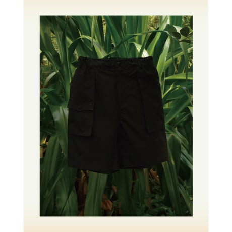 tone / COTTON NYLON GARDEN SHORTS / BLACK