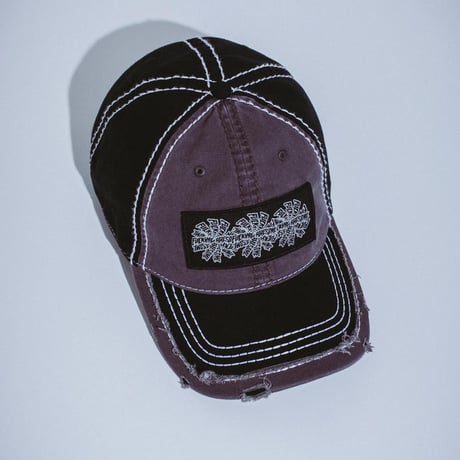 FUCKING AWESOME / THREE SPIRAL EDGE STITCH SIX PANEL HAT / GREY/BLACK