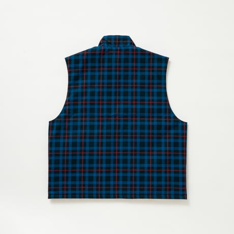 SOL soonerorlater / REVERSIBLE CHECKED VEST / BLUE