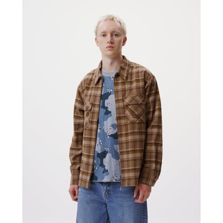 BoTT / ZIP-UP FLANNEL SHIRT / BROWN
