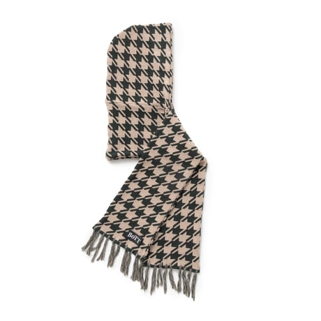 BoTT / HOUNDSTOOTH HOODED SCARF / NATURAL