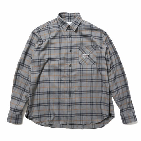 HOMBRE NINO / PLAID VENTILATION SHIRT / BLUE GRAY