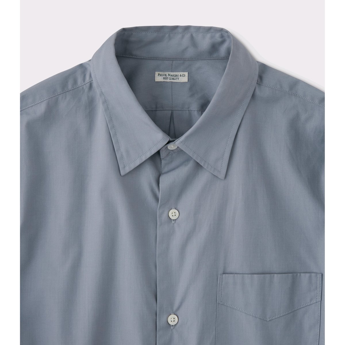 PHIGVEL REGULAR COLLOR SHIRT SAX サイズ1 PM-LS01]PHIGVEL(フィグベル) REGULAR COLLAR DRESS SHIRT